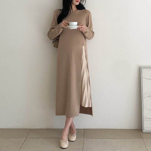 Maternity*Team Knit Pleated Skirt Set