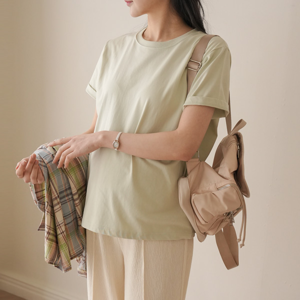 Maternity*Tight and soft short-sleeved basic t-shirt