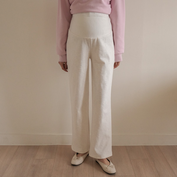 Maternity*Powder Embo Wide Maternity Pants