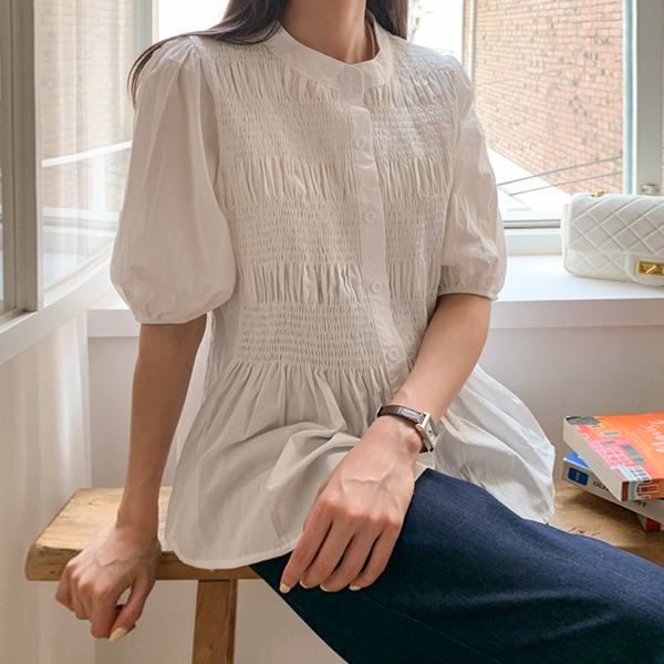 Maternity*Henry’s Mocking Shirring Blouse