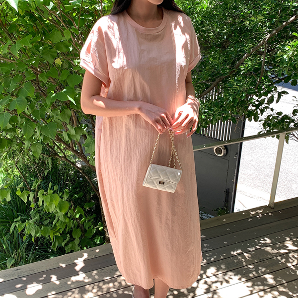 Maternity*Man-to-man rustling maternity dress