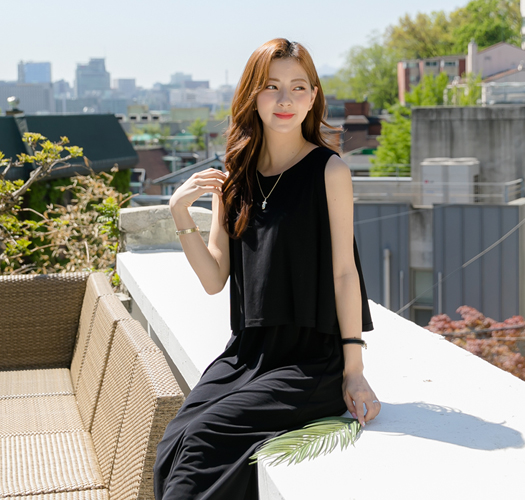 Nursing clothes*Cool long nursing one-piece