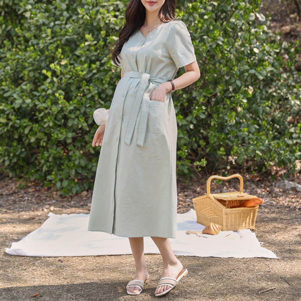 Maternity*Little Pocket Stitch Maternity Dress (String set)