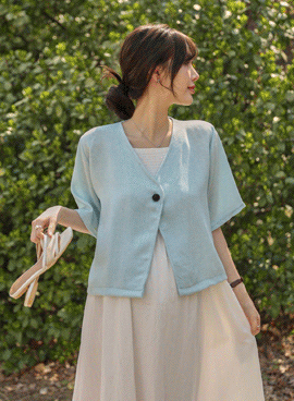 Maternity*Twine button short-sleeved cardigan