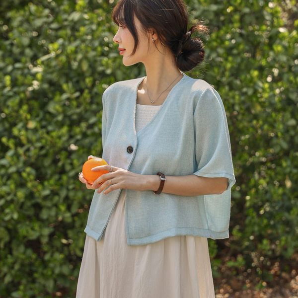 Maternity*Twine button short-sleeved cardigan