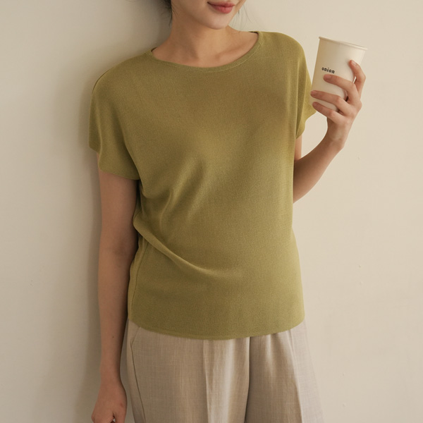 Maternity*Summer loose cap sleeve round knit