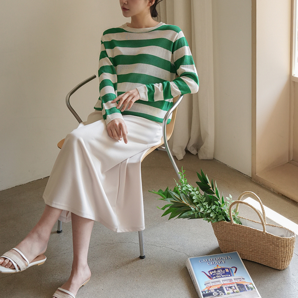 Maternity*Smooth flare slit maternity skirt