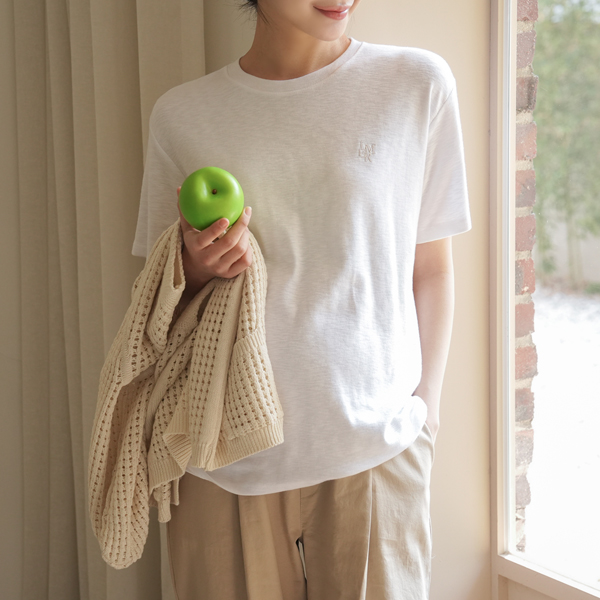 Maternity*Short Sleeves T-shirt with Modal Embroidery