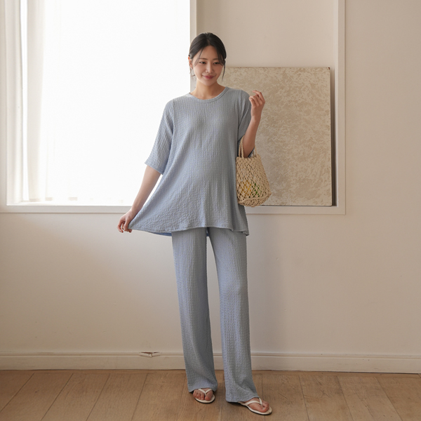 Maternity*Span Emboful top and bottom set