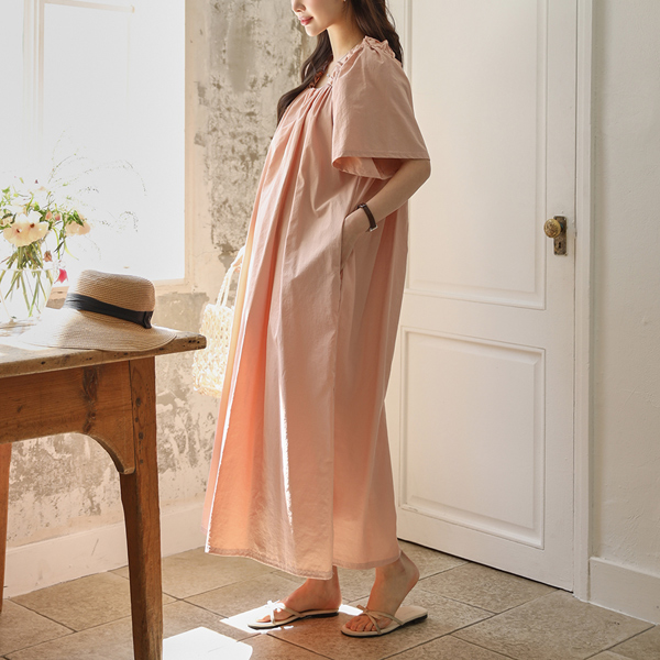 Maternity*Russack shoulder shirring banding maternity dress