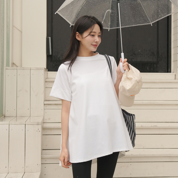 Maternity*Toktok Unbal Flare Short Sleeve Maternity T-shirt