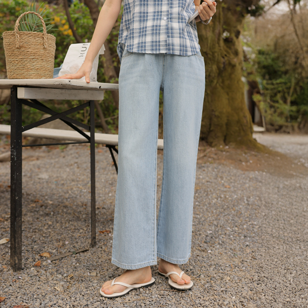 Maternity*Linen Crop Wide Maternity Jeans