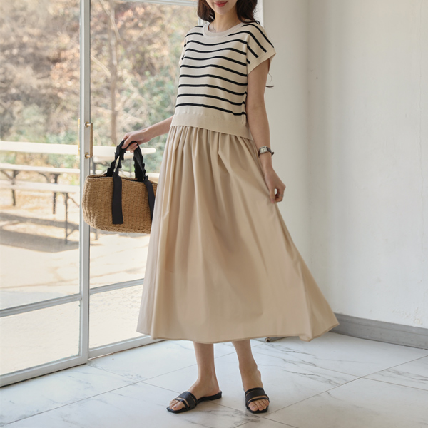 Maternity*Dankara Cap Layered Maternity Dress