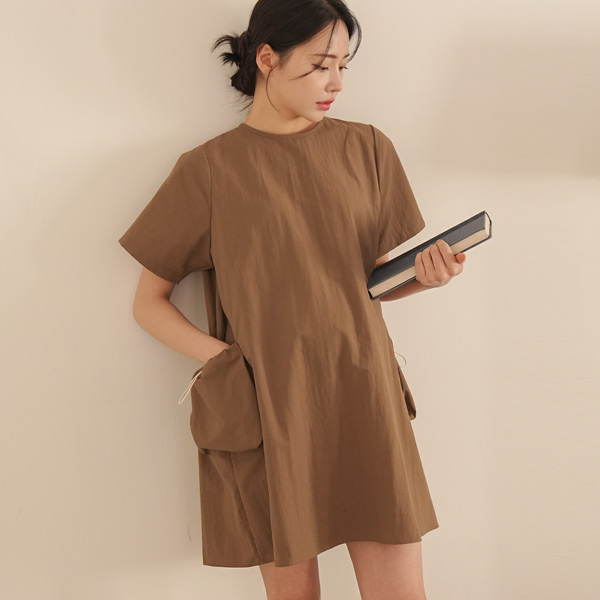 Maternity*Pocket Mini Basrak Maternity One-Piece
