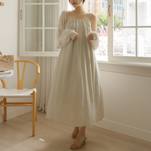 <b>[Limited-time discount]</b> Maternity*Neck-shirring-adjustable maternity dress