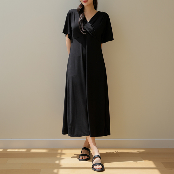 [Coolity] Nursing clothes* One-piece ice-cold flare wrap nursing dress