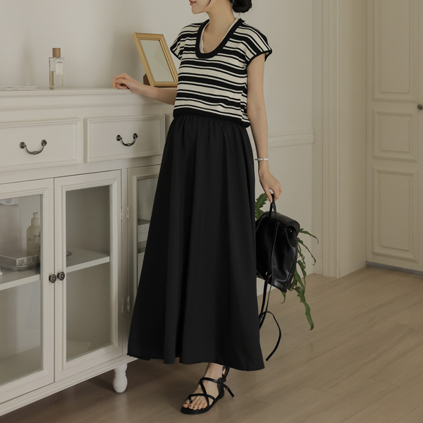 Maternity*Two-tone double-color knit maternity dress