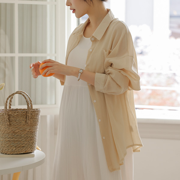 Maternity*Solilinen cotton loose fit shirt