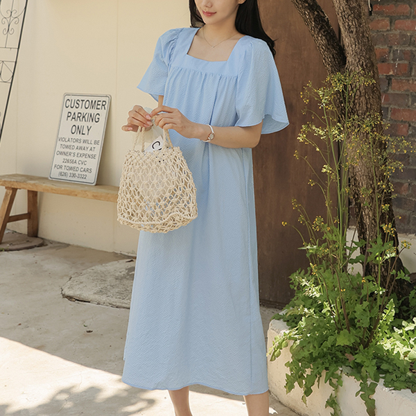 Maternity*Square neck wing maternity dress