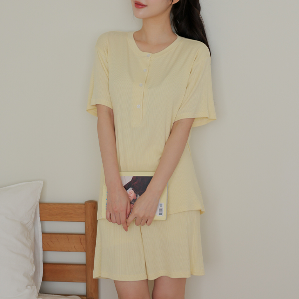 [S-made] Nursing clothes*Chalanggolji soft homewear short sleeve nursing set