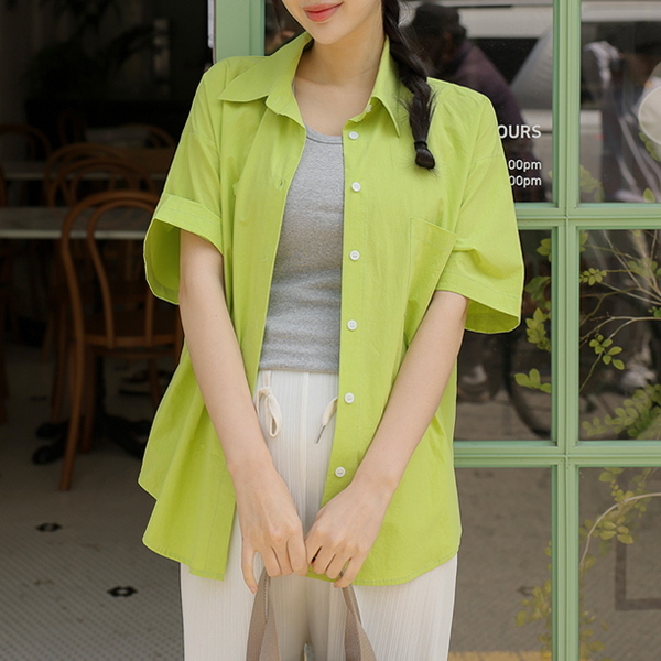 Maternity*Salty Vivid Short Sleeve Shirt