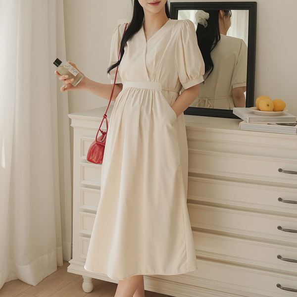 Maternity*Neat V-fit adjustable maternity dress