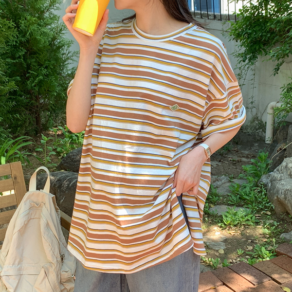 Maternity*Bigi Stripe Short Sleeves T-shirt