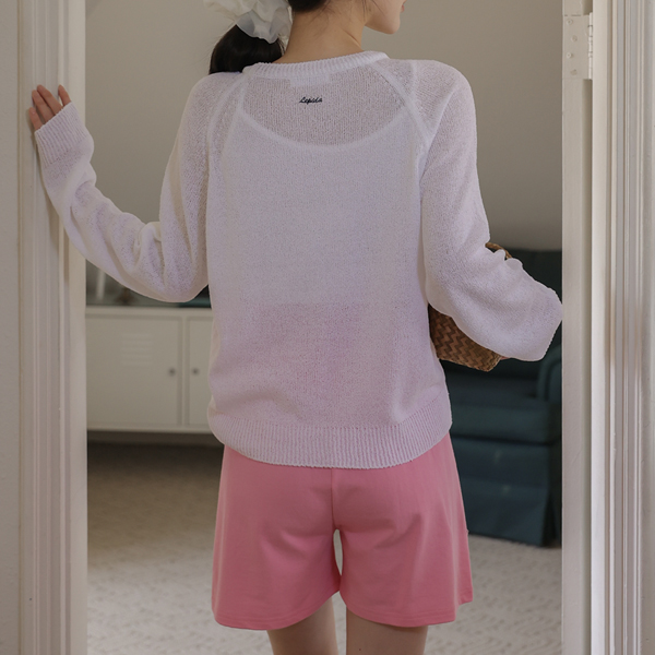Maternity*Fog Lettering Embroidery Boucle Knit