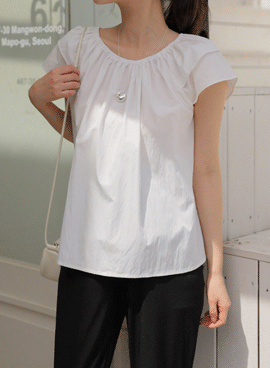 Maternity*Off-Way Rustling Shirring Blouse