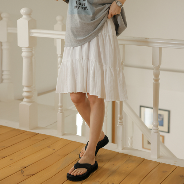 Maternity* Lace shirring midi maternity skirt (for postpartum use)