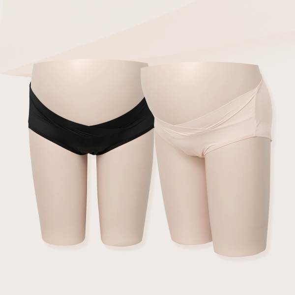 <font color="bb4b57"><b>[1+1Special Sale/Free Shipping]</b></font><br> [Sugar Plum] Hamline Nude V-Lab (Aqua X) Maternity Panty 2-piece Set