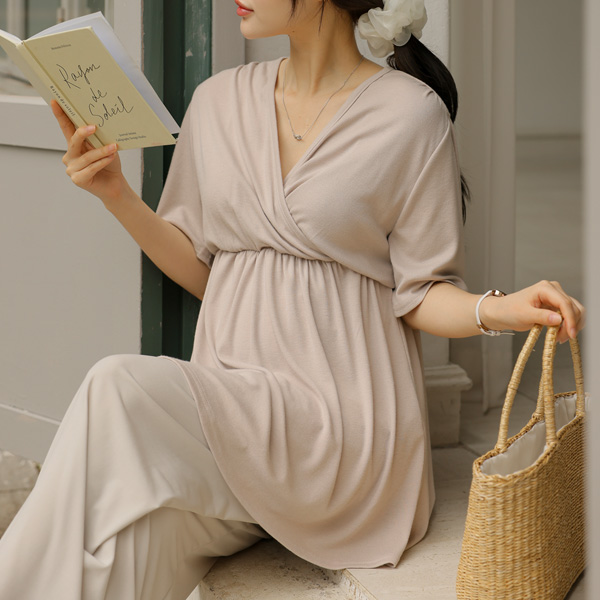 [S-made] Nursing clothes*Soft wrap nursing t-shirt (for pregnant women)