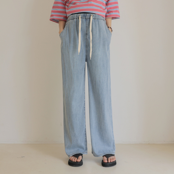 [S-made]Maternity*Lyocell Stopper Wide Maternity Jeans