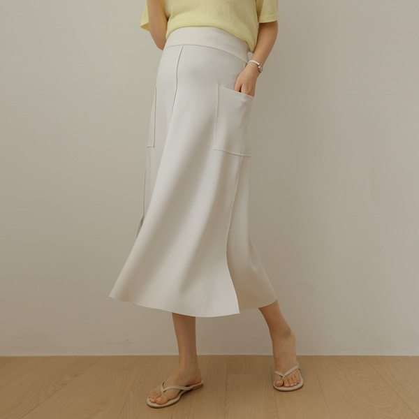 [S-made]Maternity*Double-length long slit maternity skirt