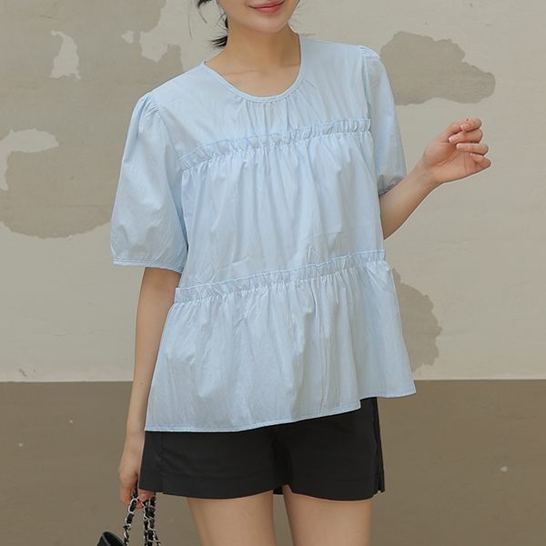 <b>[Limited-time discount]</b> Maternity*Mini Frill Short-sleeved Blouse