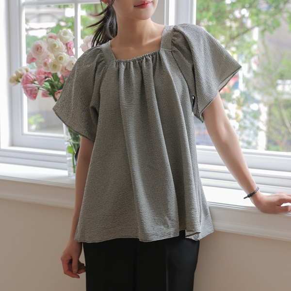 <b>[Limited-time discount]</b> Maternity*Yorus Square Banding Blouse