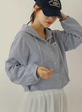 Maternity*Rainy season hooded crop top