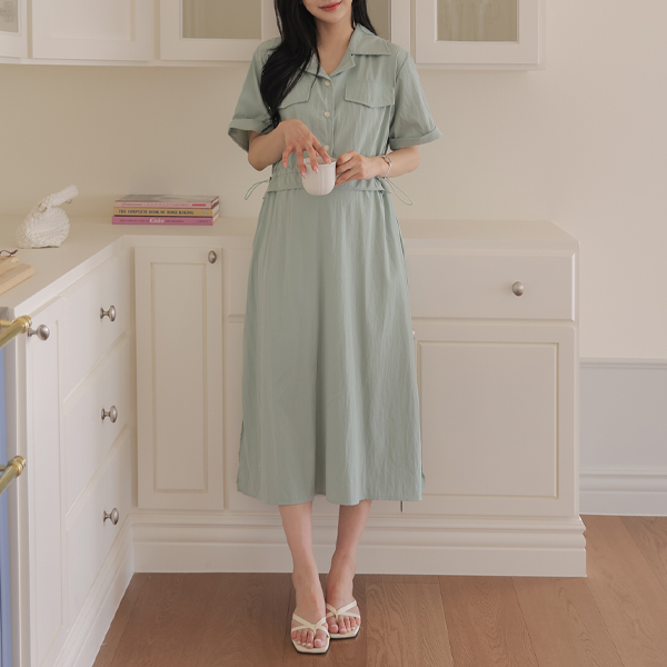 Maternity*Phyton Shirt Fit Adjustment Maternity One-Piece Dress