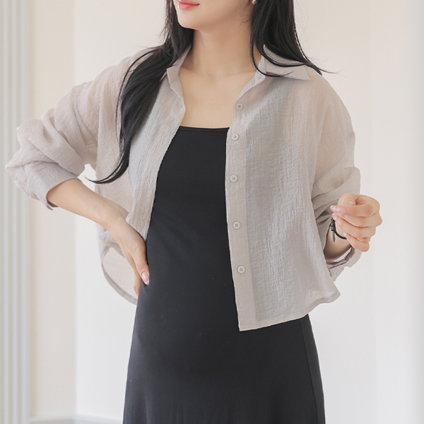 Maternity*Tarsier Sucker Crop Shirt