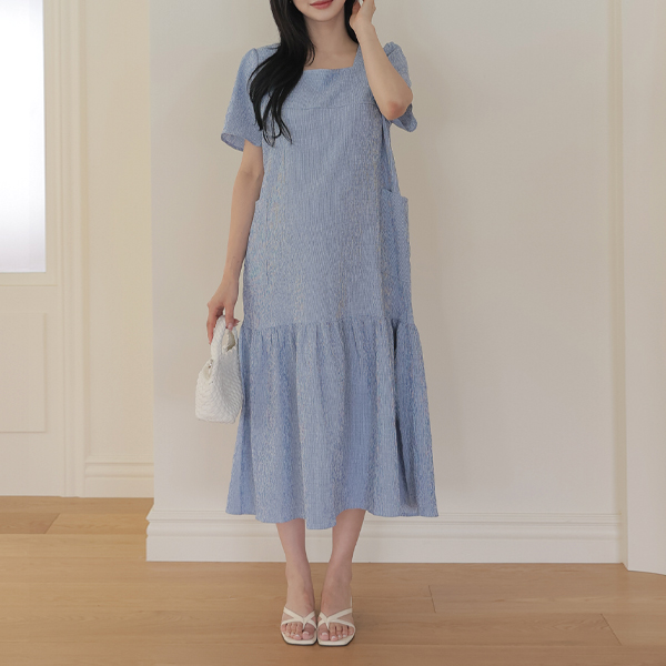 Maternity*Yorus Square Pocket Maternity Dress
