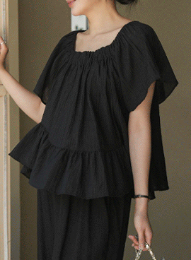 Maternity*Self-free banding blouse