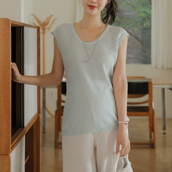Maternity*Coolin U-neck Cap Sleeve Nasin Knit
