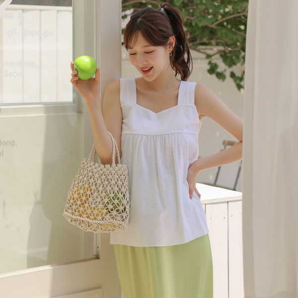 Maternity*Pinter Cotton Lace Bustier Blouse