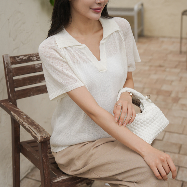 Maternity*Caravan Open Linen Short Sleeve Knit