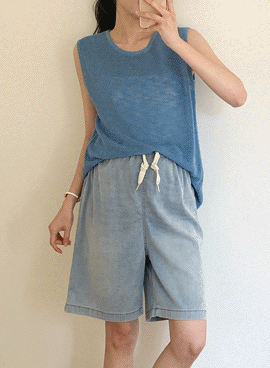 Maternity*Ice Denim Stopper Maternity Shorts