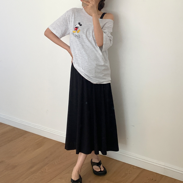 Maternity*Double-strap cap built-in maternity dress