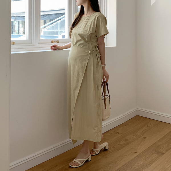 Maternity*Soft rustling wrap maternity dress