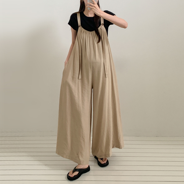 <b>[Opening Special]</b> Maternity*Cozy Linen Wide Jumpsuit