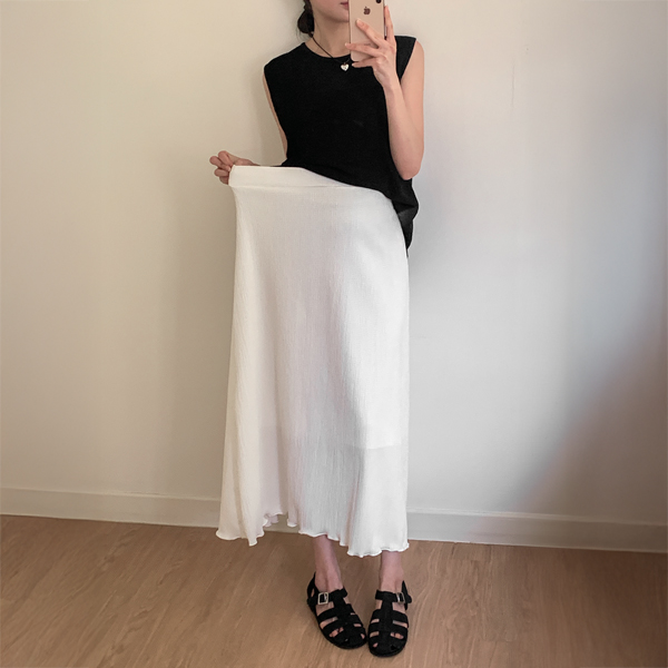 [S-made]Maternity*Salang frill banding long maternity skirt