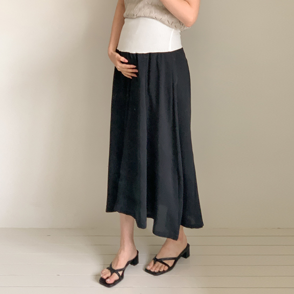 Maternity*Salang slit flare maternity skirt